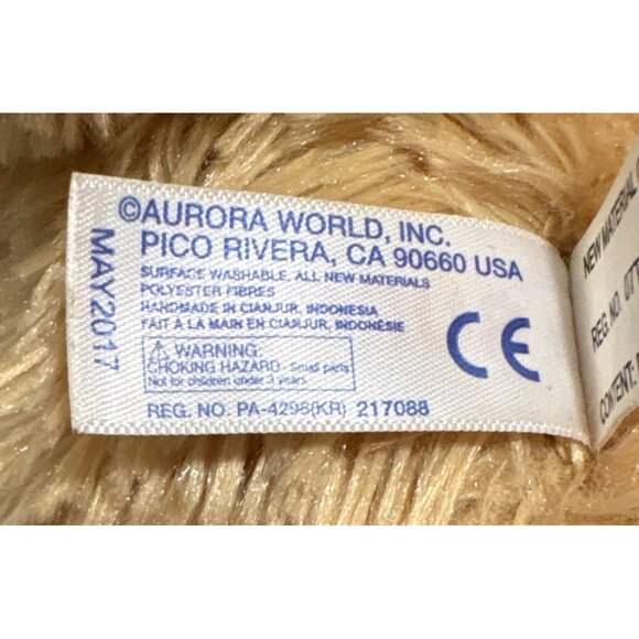 Aurora Plush Hanging Monkey 19 Inch Stuffed Animal Beige & Grey Colors - Picture 7 of 9